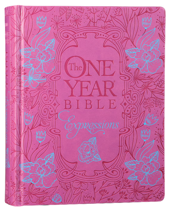 NLT One Year Bible Expressions Pink Flower Deluxe (Black Letter Edition)