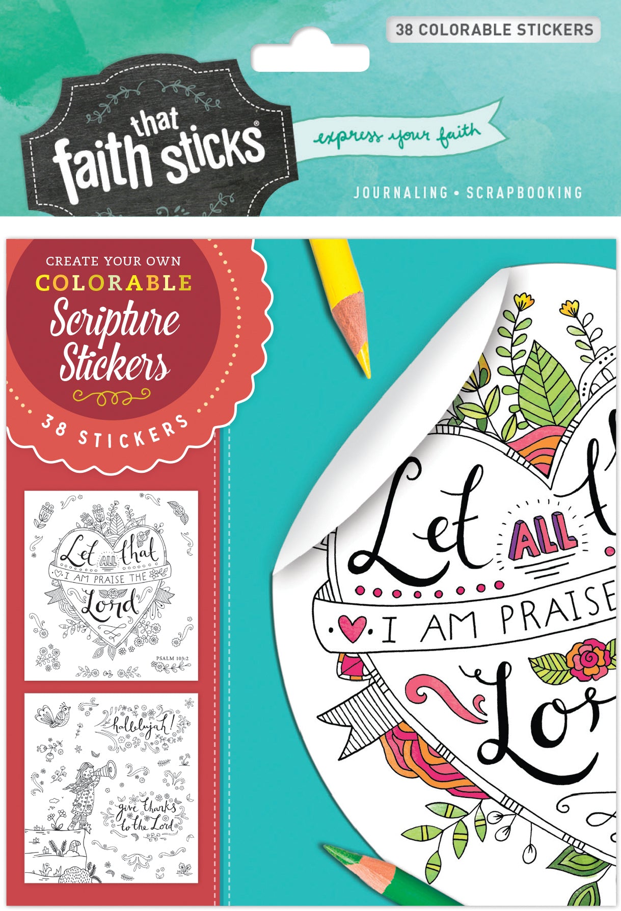 Psalm 103: 2 (4 Sheets, 38 Colorable Sheets) (Stickers Faith That Sticks Series)