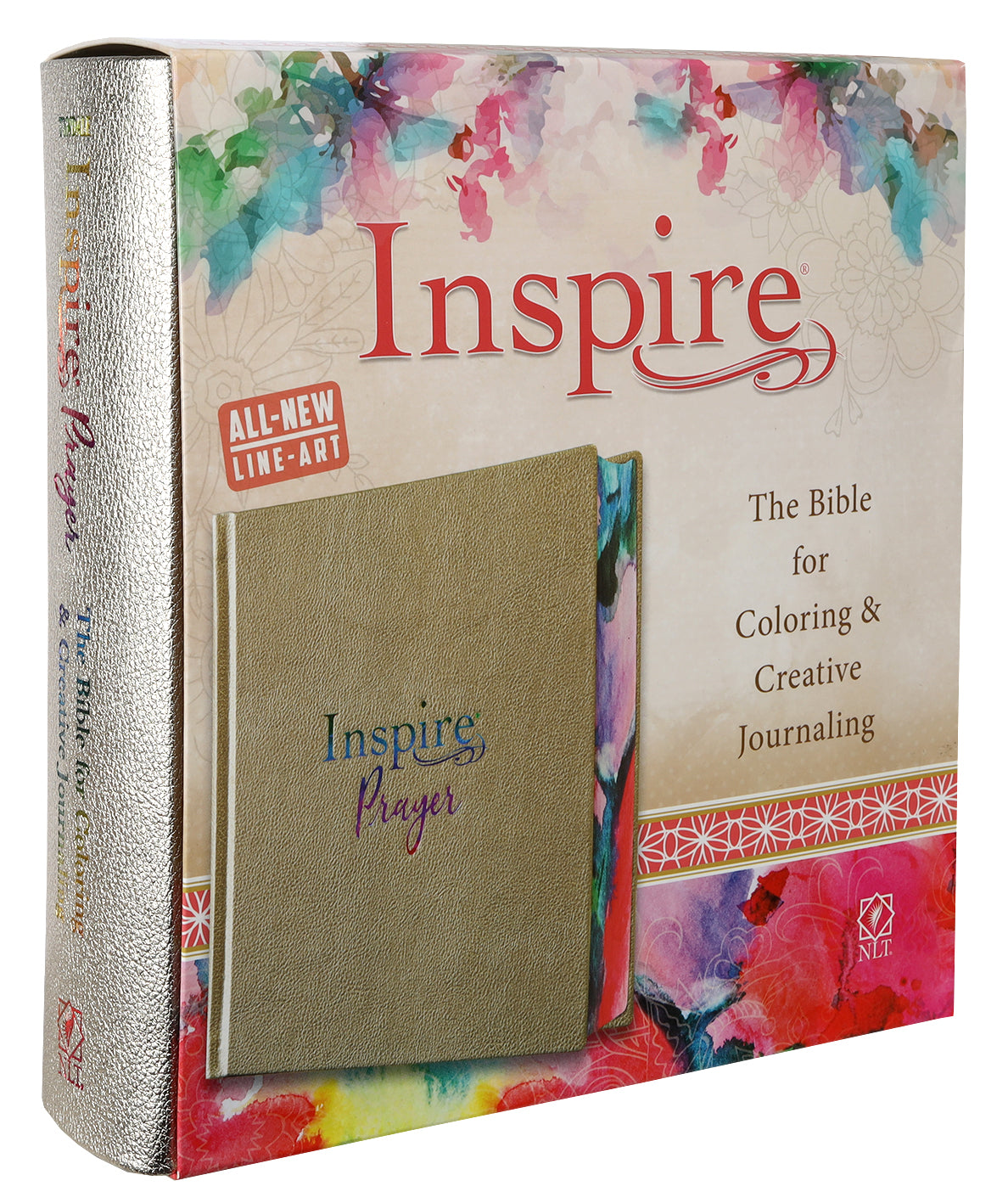 NLT Inspire Prayer Bible Metallic Champagne Gold (Black Letter Edition)