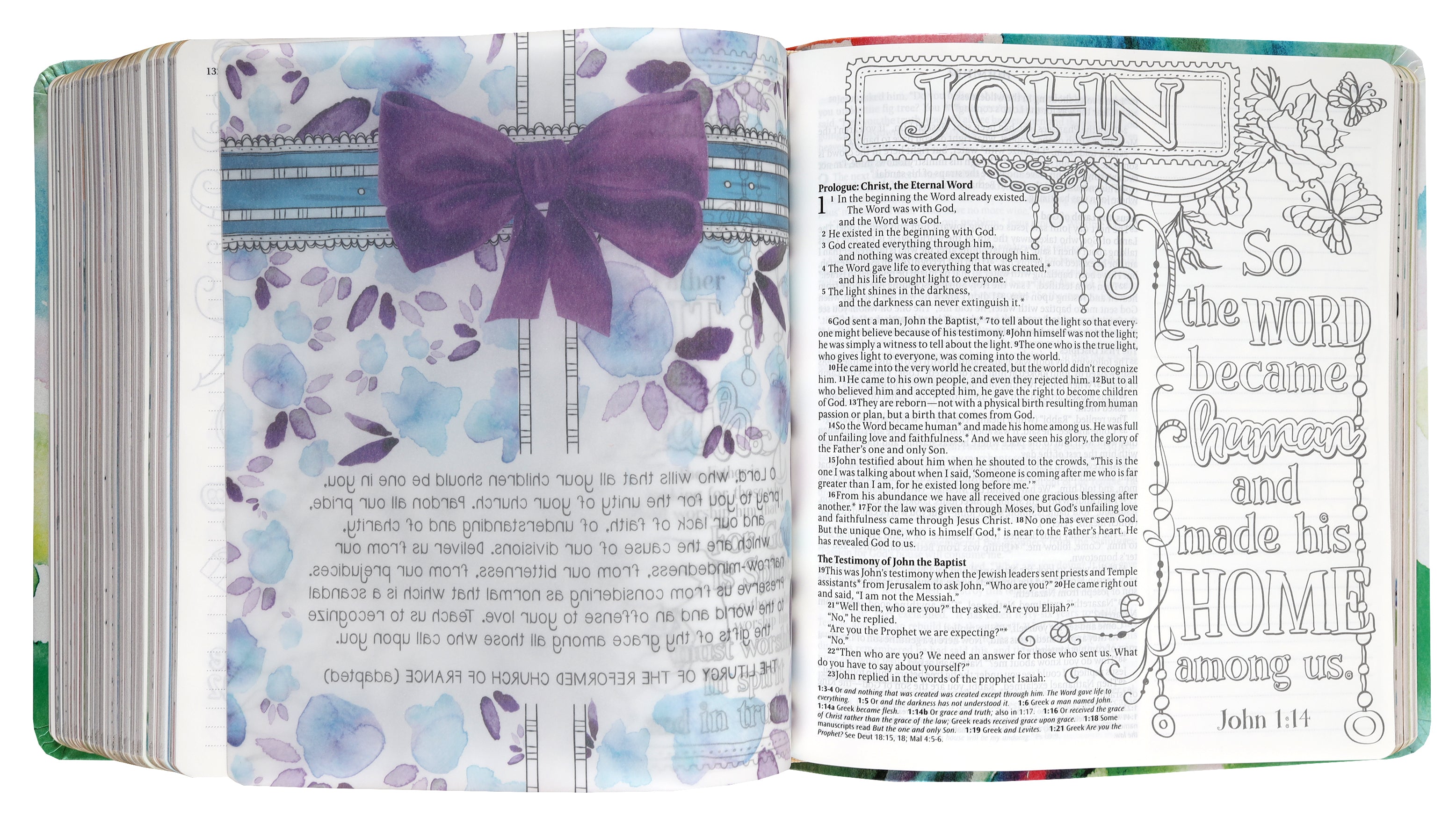 NLT Inspire Prayer Bible Joyful Colors With Gold Foil Accents (Black Letter Edition)