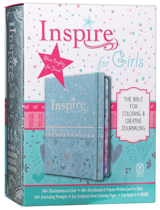 NLT Inspire Bible For Girls Metallic Blue (Black Letter Edition)