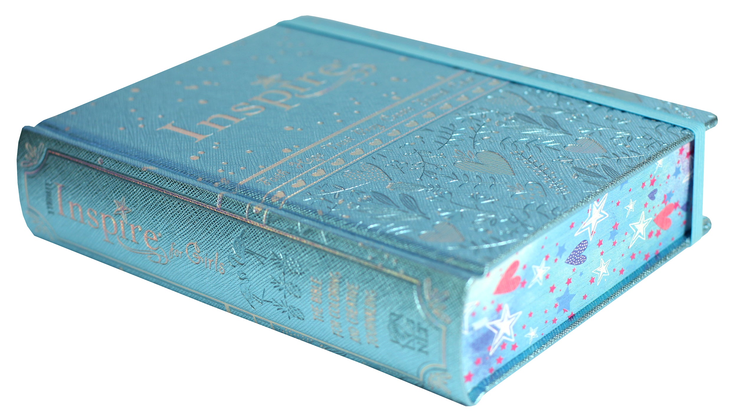 NLT Inspire Bible For Girls Metallic Blue (Black Letter Edition)