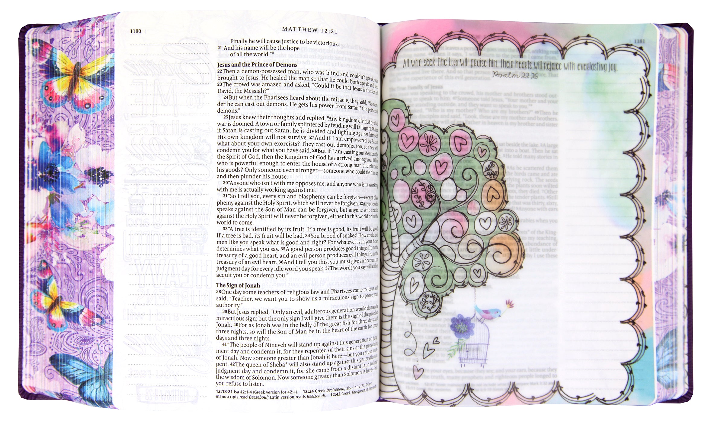 NLT Inspire Praise Bible Purple Garden (Black Letter Edition)