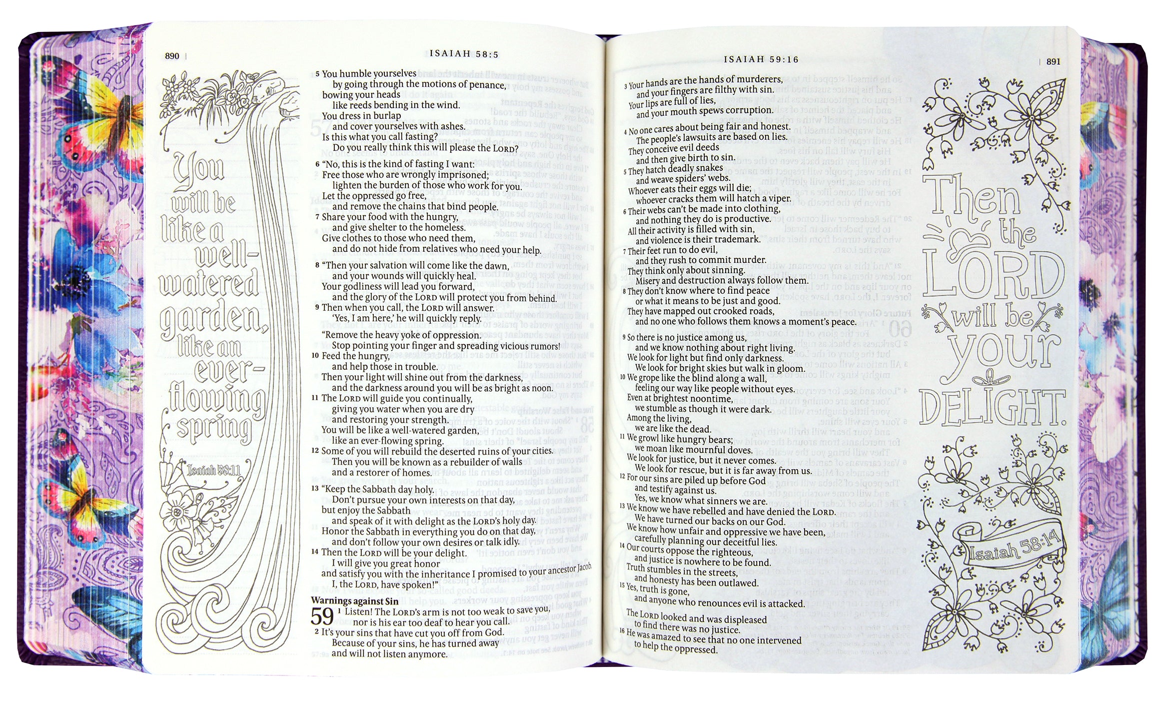 NLT Inspire Praise Bible Purple Garden (Black Letter Edition)