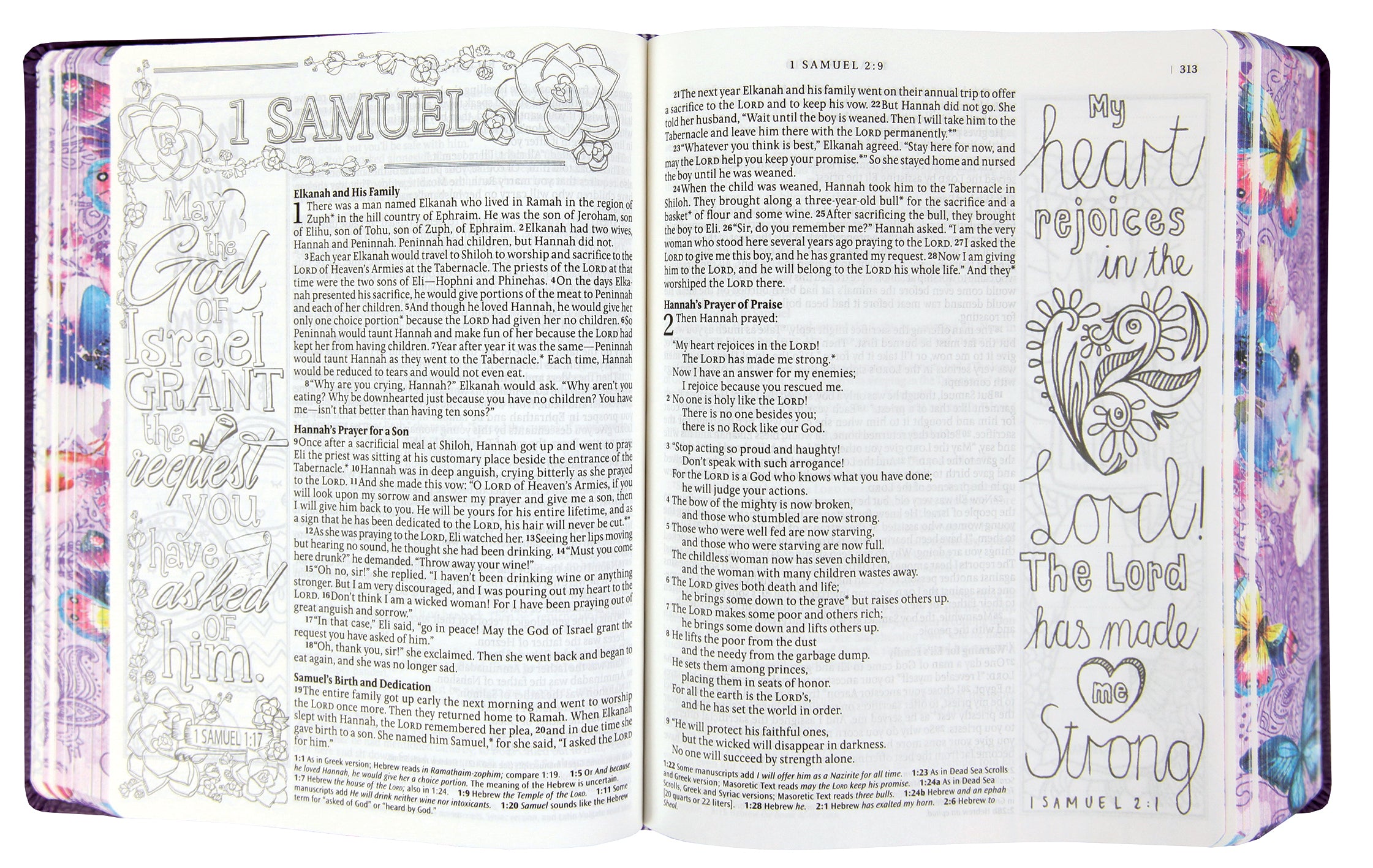 NLT Inspire Praise Bible Purple Garden (Black Letter Edition)
