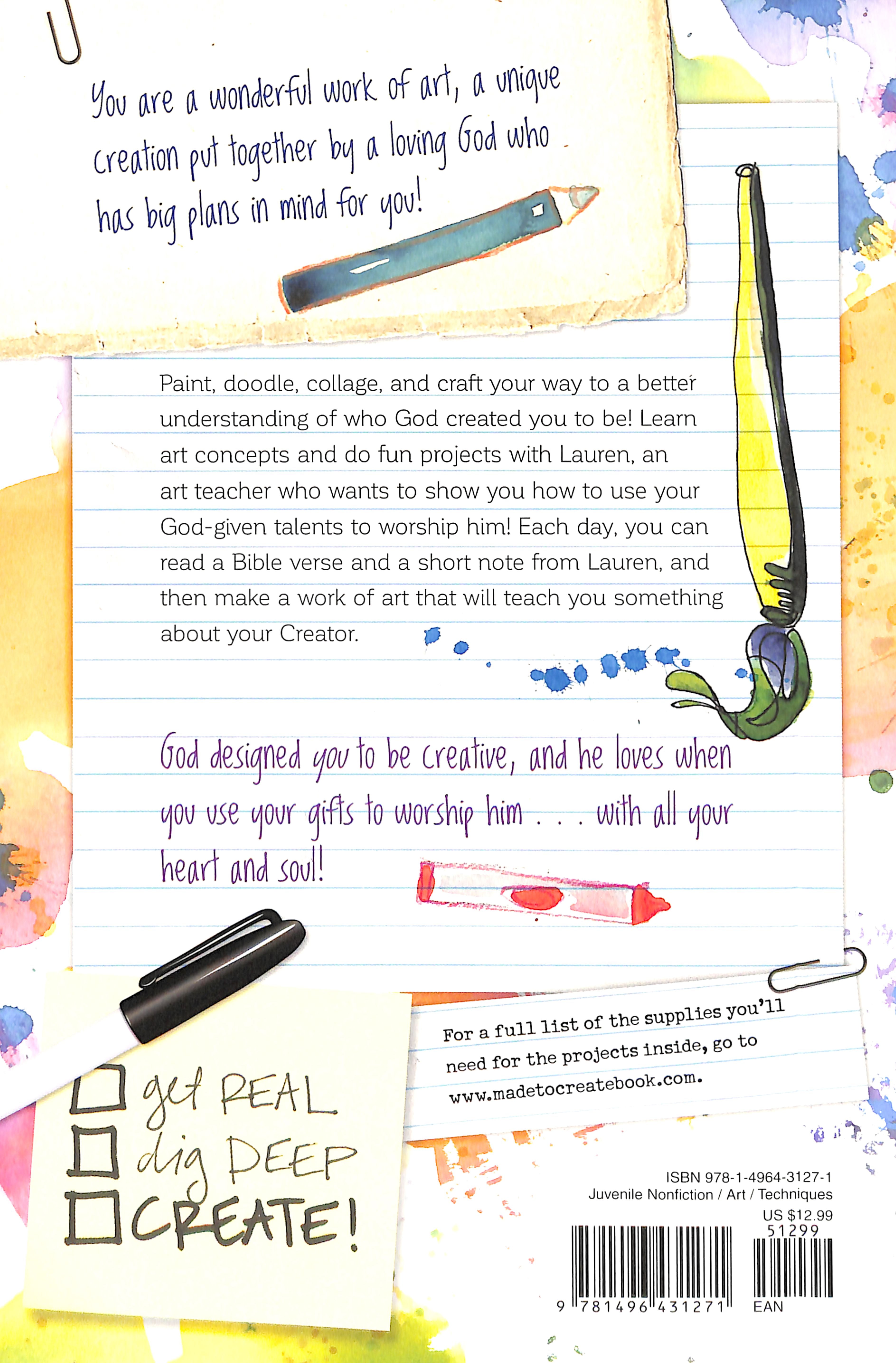 Made to Create With All My Heart and Soul: 60 Worship-Through-Art Devotions For Girls