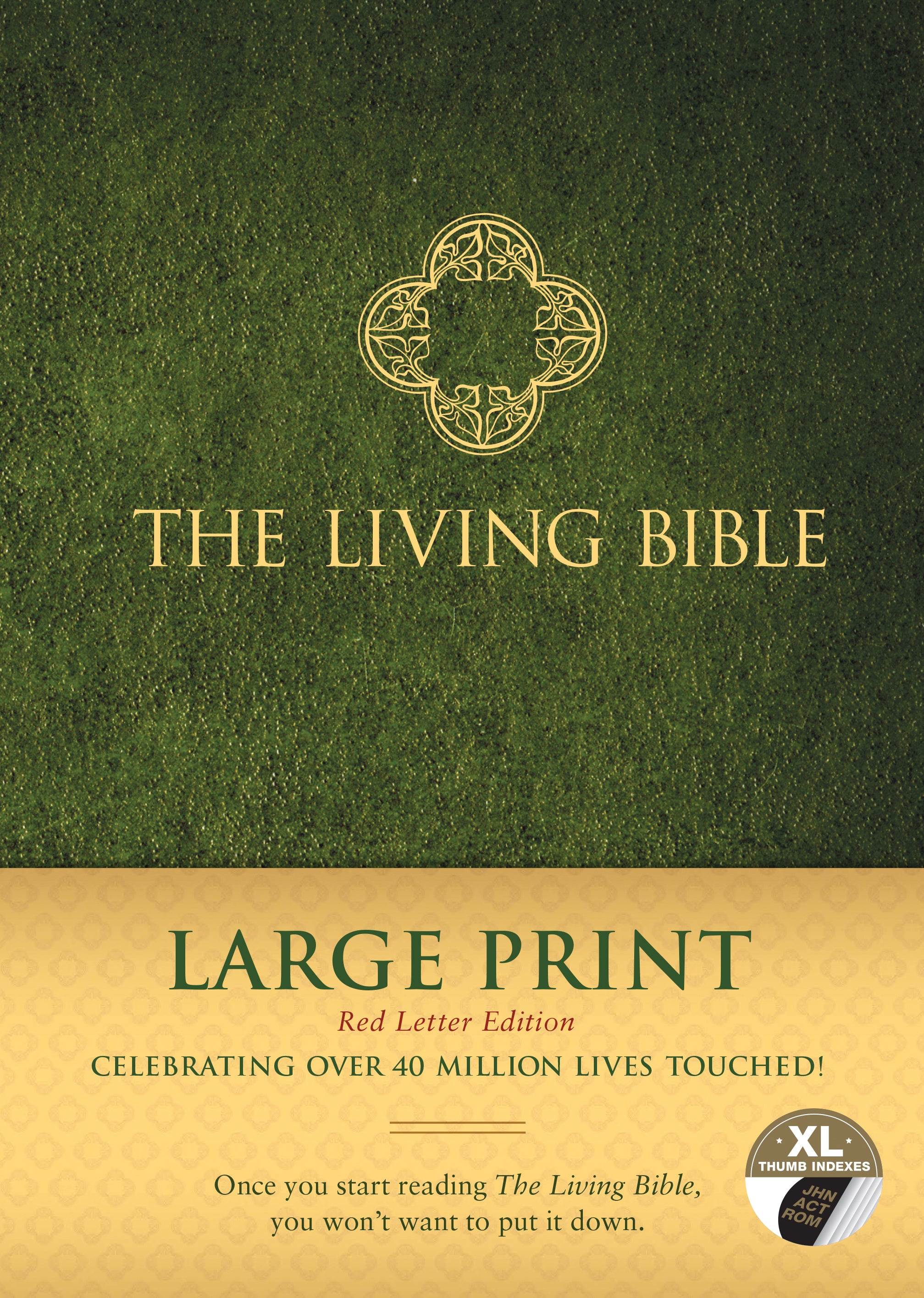 TLB The Living Bible Large Print Indexed Green (Red Letter Edition)