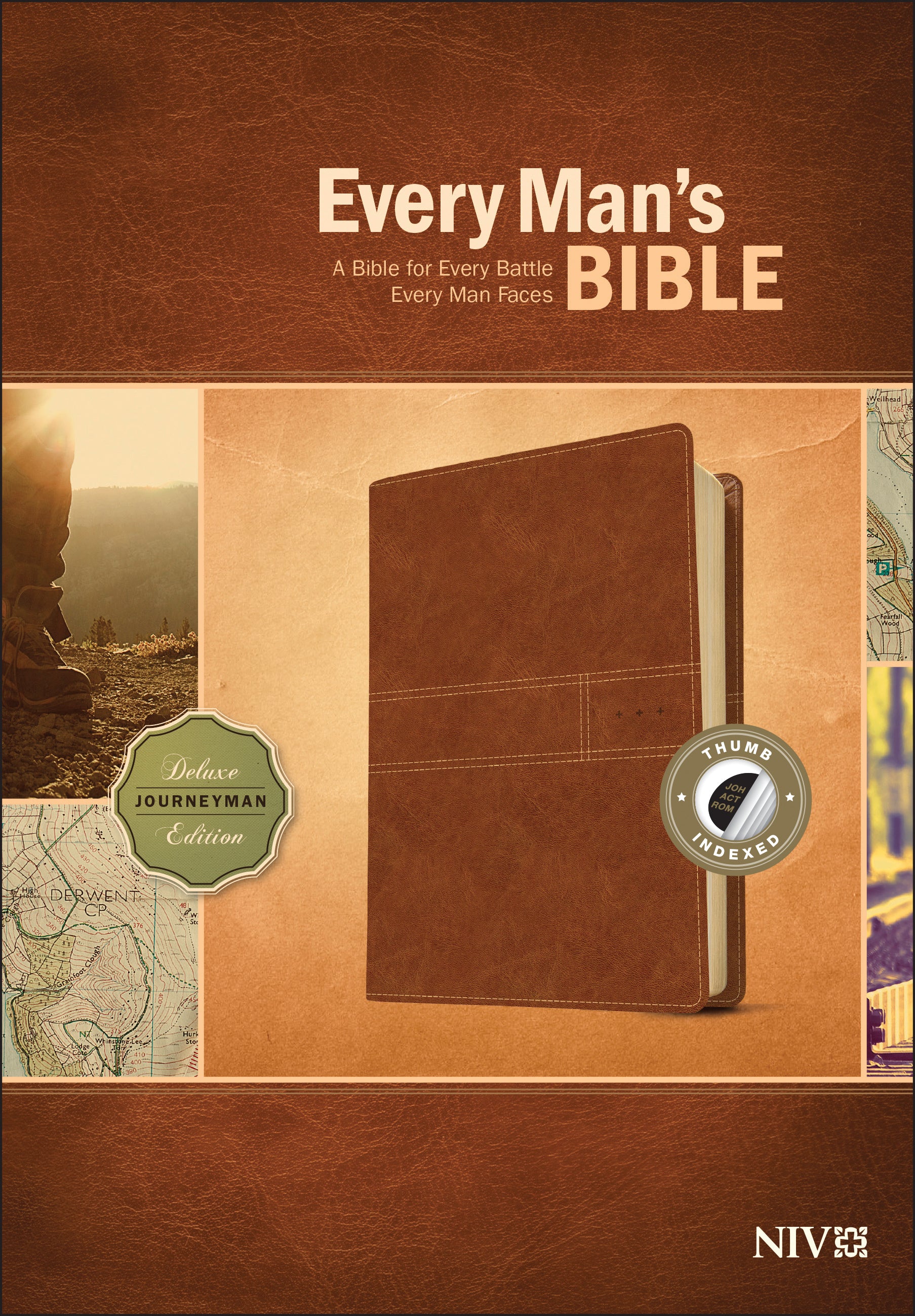 NIV Every Man's Bible Deluxe Journeyman Edition Burnt Khaki Indexed (Black Letter Edition)