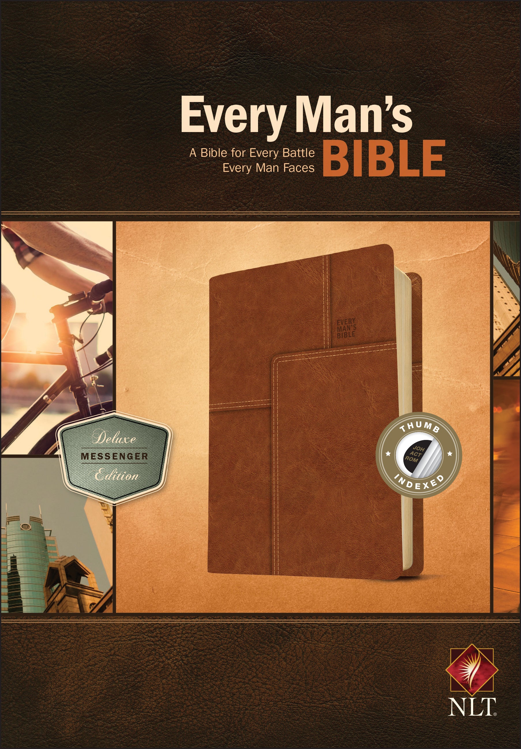 NLT Every Man's Bible Deluxe Messenger Edition Brown Indexed (Black Letter Edition)