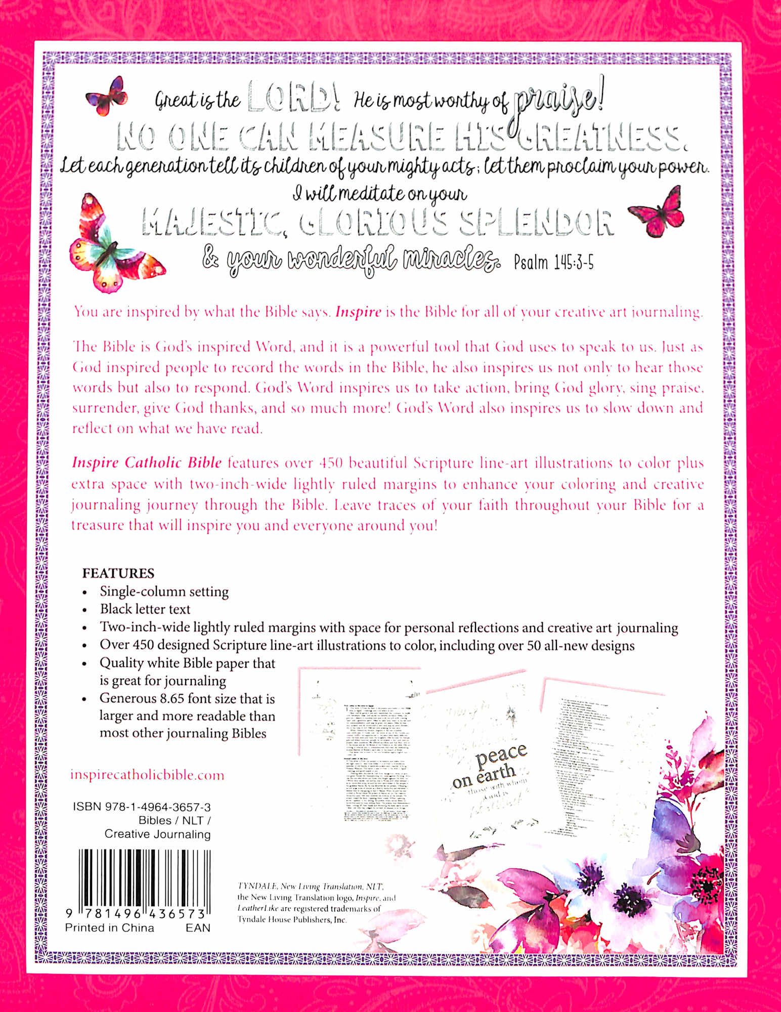 NLT Inspire Catholic Bible (Black Letter Edition)