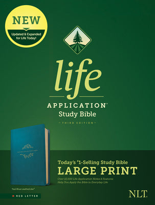 NLT Life Application Study Bible 3rd Edition Large Print Teal Blue (Red Letter Edition)