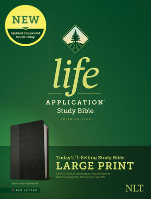 NLT Life Application Study Bible 3rd Edition Large Print Black/Onyx (Red Letter Edition)
