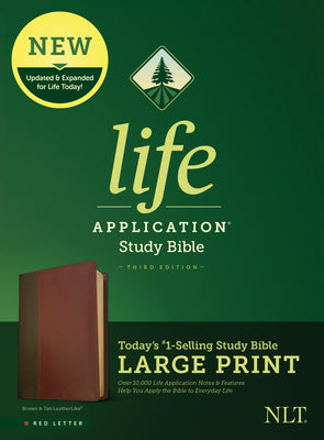 NLT Life Application Study Bible 3rd Edition Large Print Brown/Mahogany (Red Letter Edition)