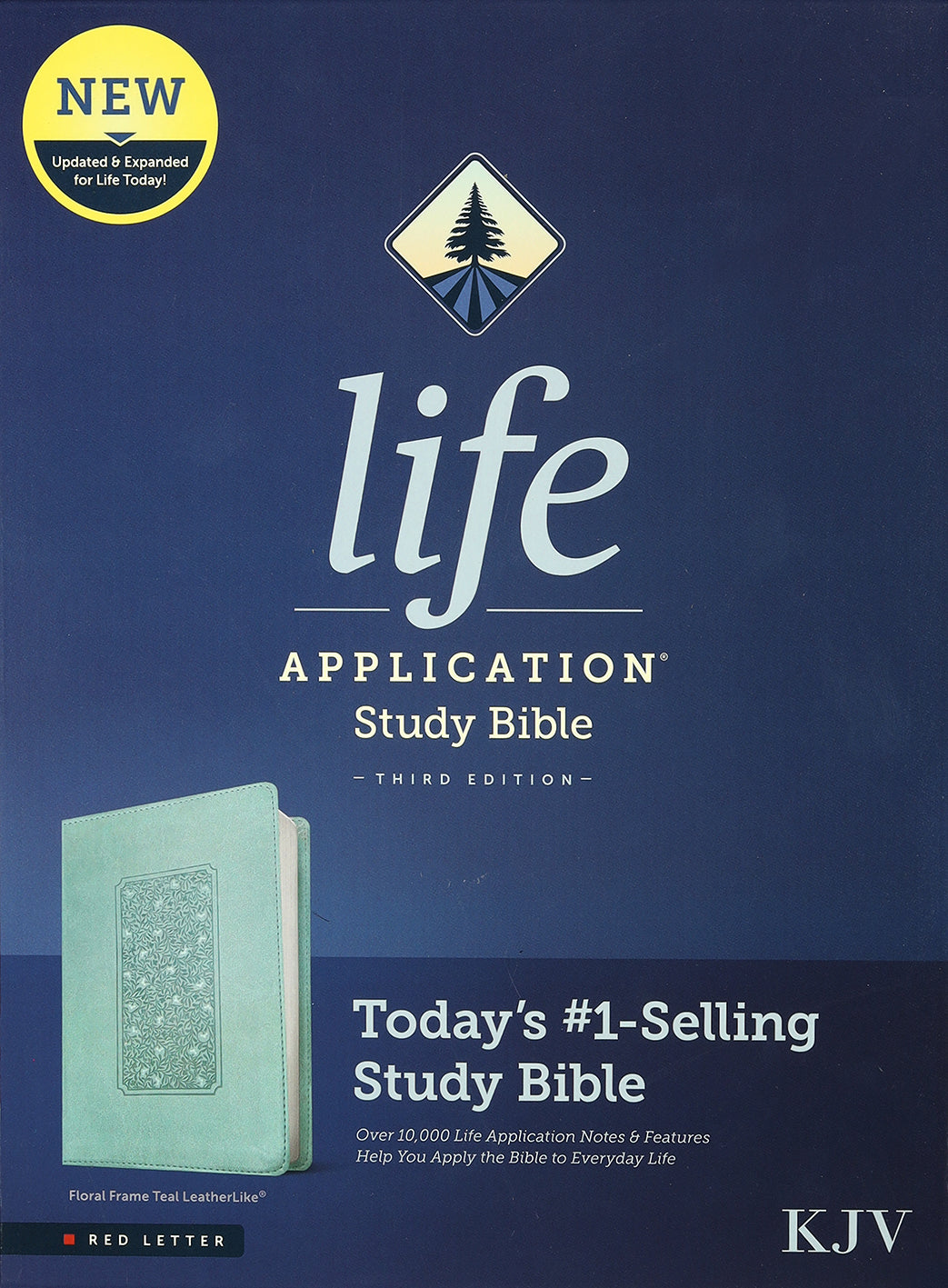 KJV Life Application Study Bible 3rd Edition Floral Frame Teal (Red Letter Edition)