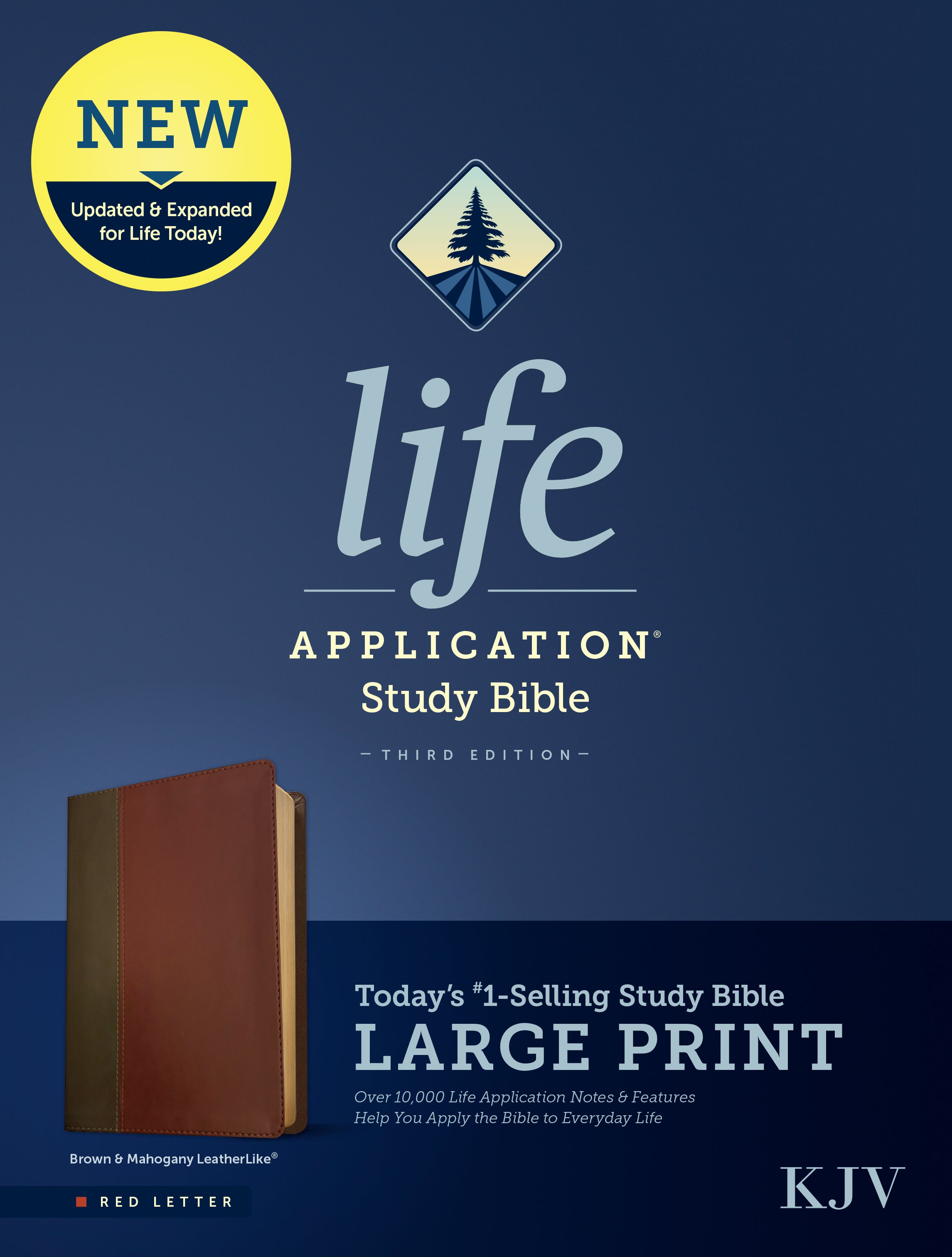 KJV Life Application Study Bible 3rd Edition Large Print Brown/Mahogany (Red Letter Edition)