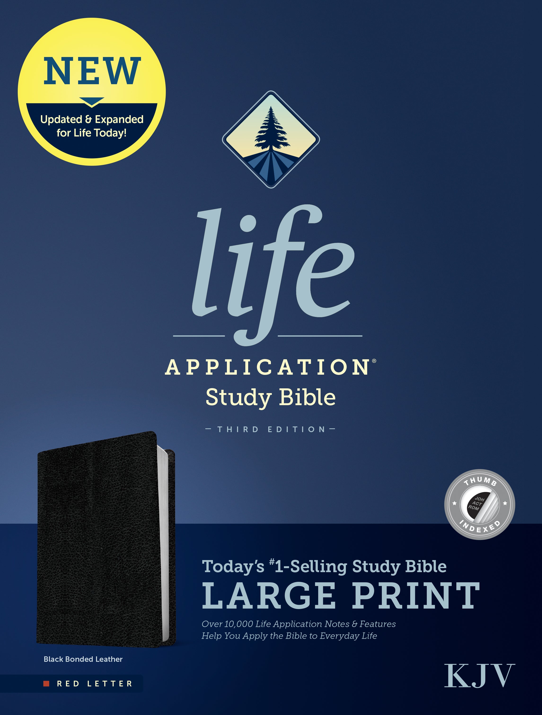 KJV Life Application Study Bible 3rd Edition Large Print Black Indexed (Red Letter Edition)