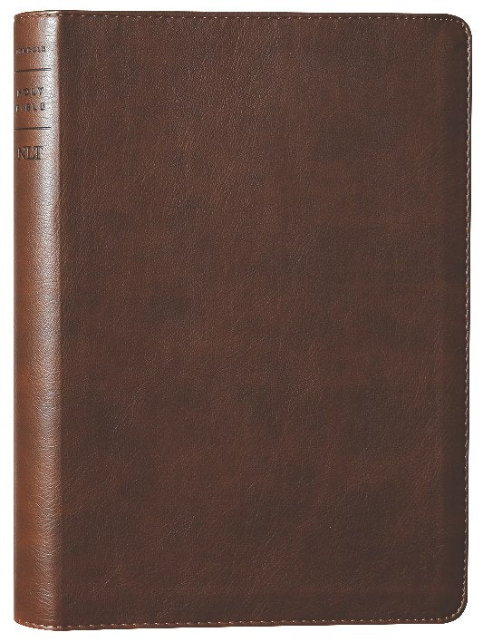 NLT Large Print Thinline Reference Bible Rustic Brown Red Letter (Filament Enabled Edition )