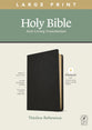 NLT Large Print Thinline Reference Bible Genuine Leather Black Red Letter (Filament Enabled Edition)