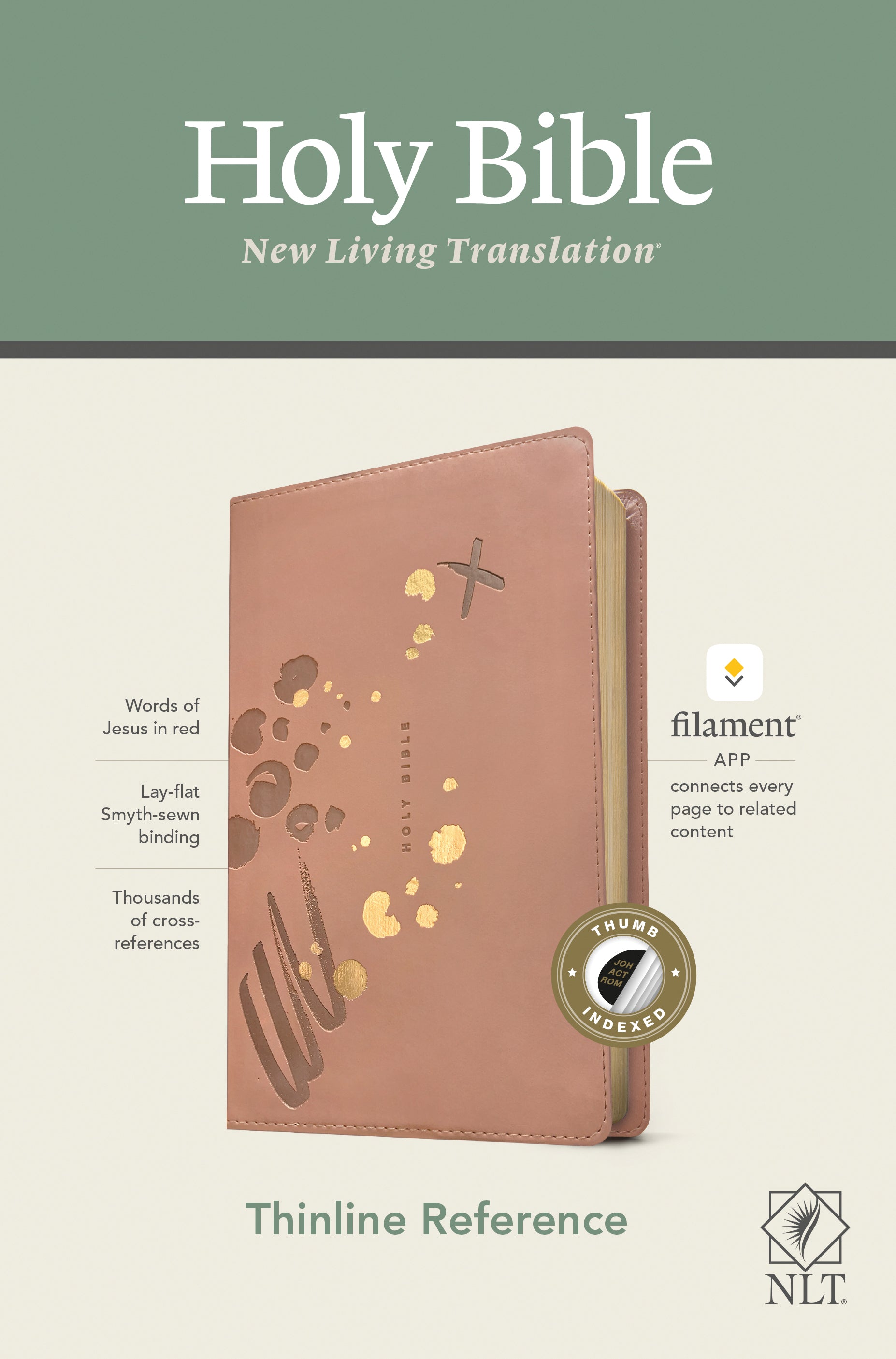 NLT Thinline Reference Bible Pink Indexed Red Letter (Filament Enabled Edition)