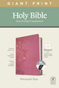 NLT Personal Size Giant Print Bible Filament Enabled Edition Indexed Peony Pink (Red Letter Edition)