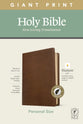 NLT Personal Size Giant Print Bible Filament Enabled Edition Indexed Rustic Brown (Red Letter Edition)