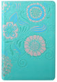 NLT Girls Life Application Study Bible Teal/Pink Flowers (Black Letter Edition)