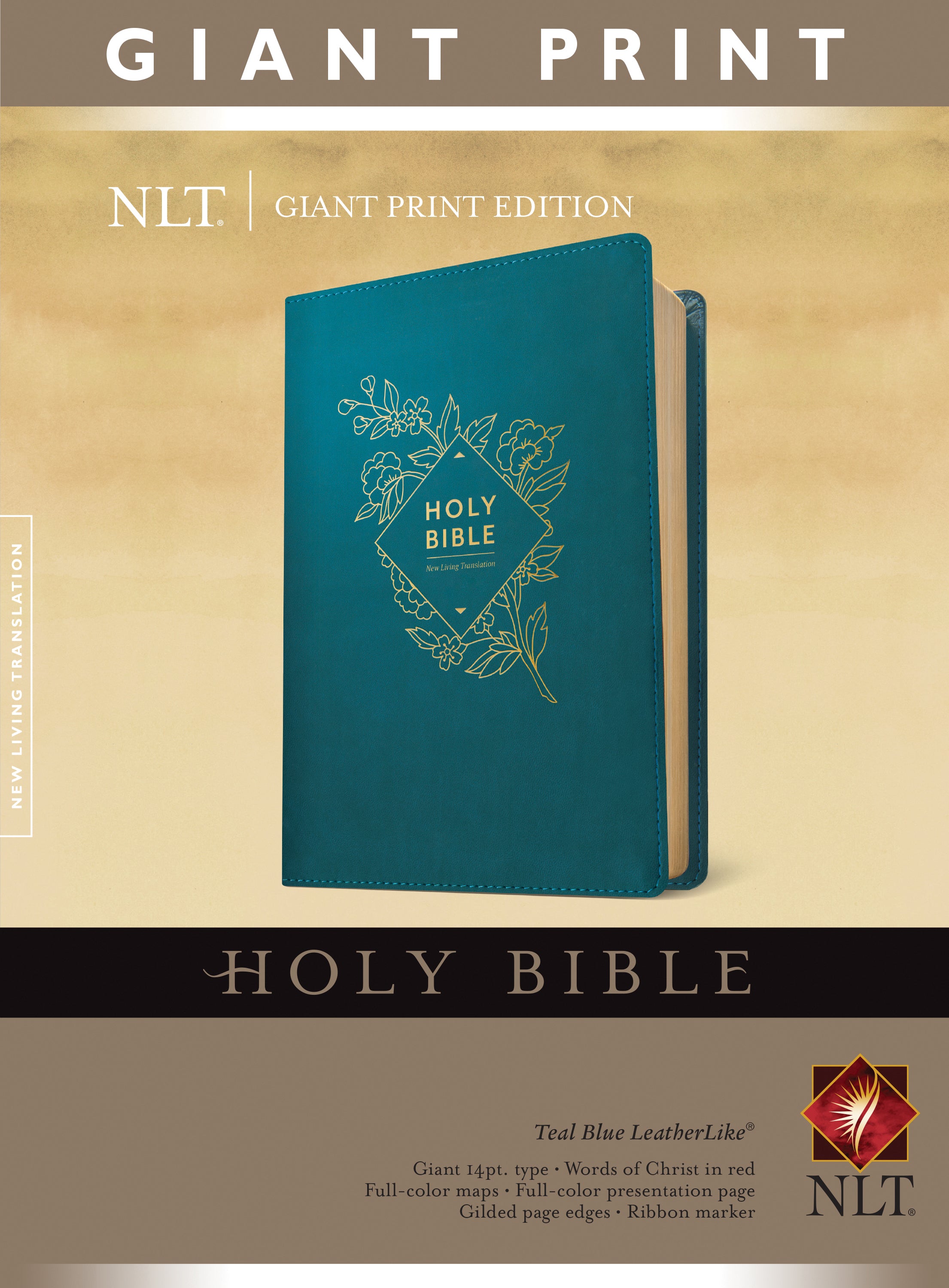 NLT Holy Bible Giant Print Teal Blue (Red Letter Edition)