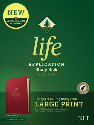 NLT Life Application Study Bible 3rd Edition Large Print Berry Indexed (Red Letter Edition)