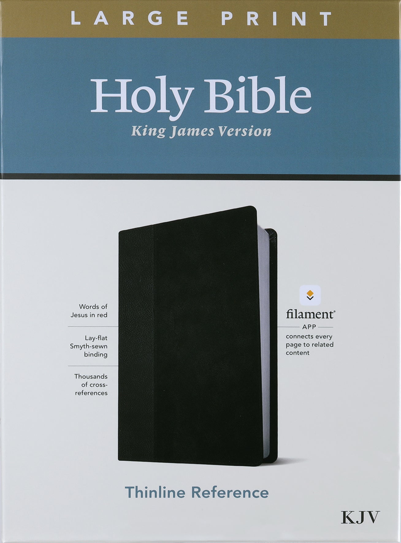 KJV Large Print Thinline Reference Bible Filament Enabled Edition Black & Onyx (Red Letter Edition)