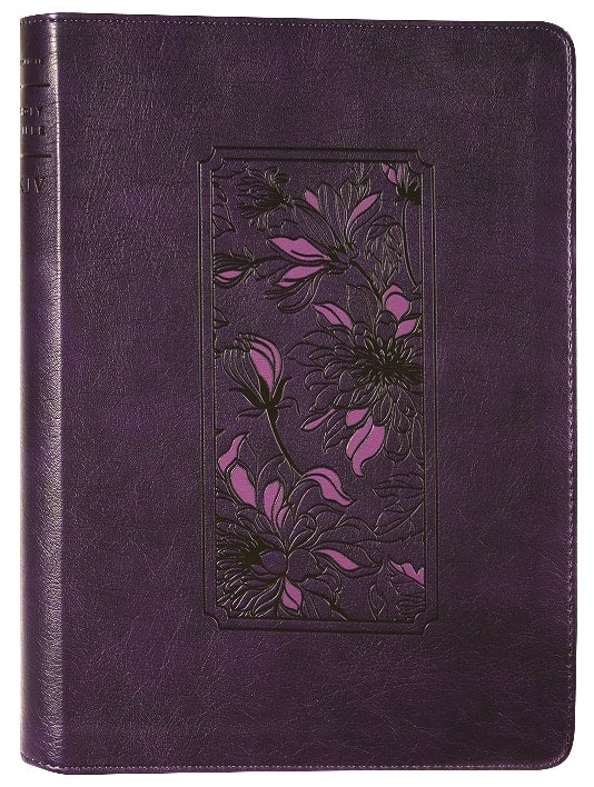 KJV Large Print Thinline Reference Bible Filament Enabled Edition Floral Frame Purple (Red Letter Edition)