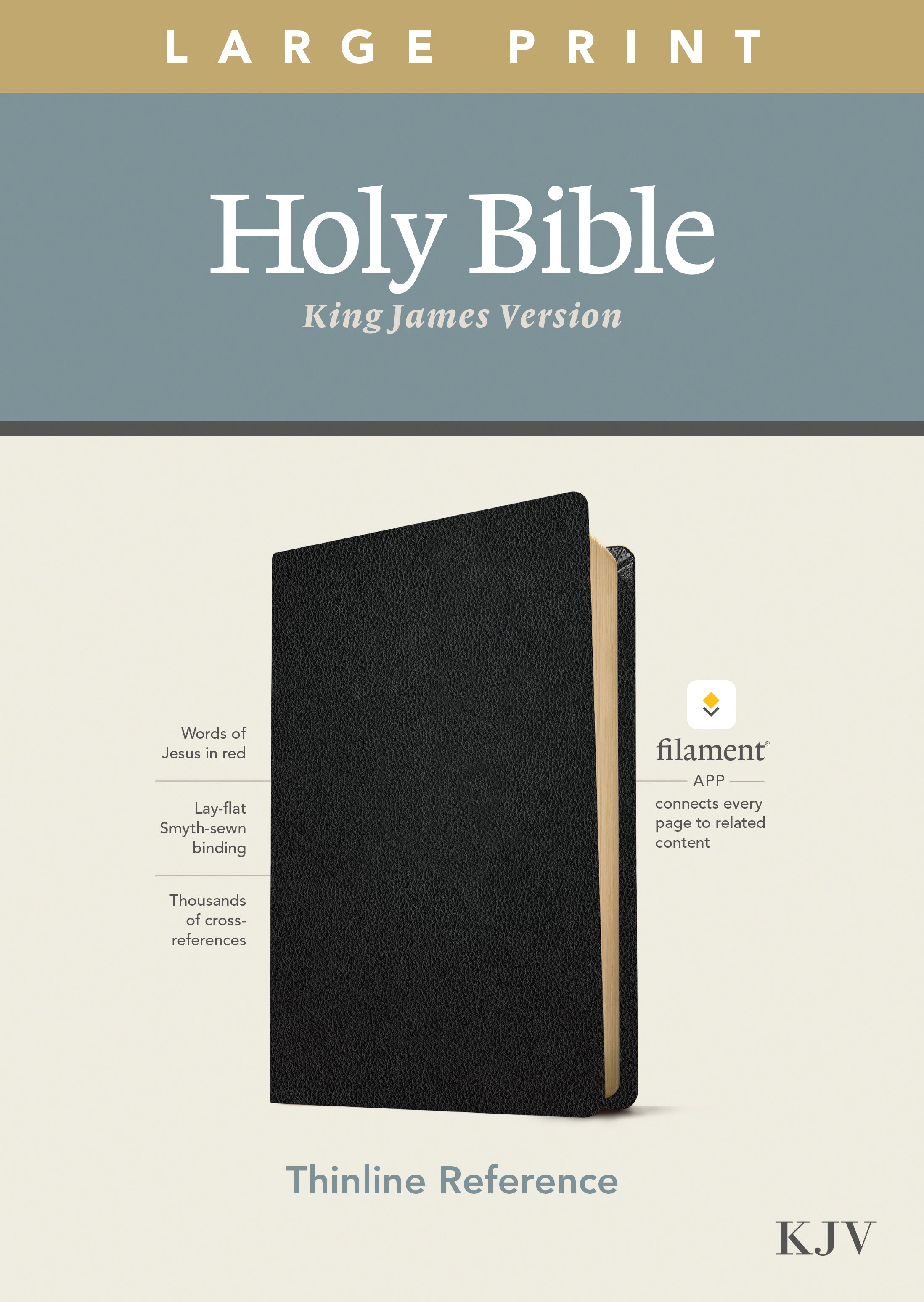 KJV Large Print Thinline Reference Bible Filament Enabled Edition Black (Red Letter Edition) (Red Letter Edition)