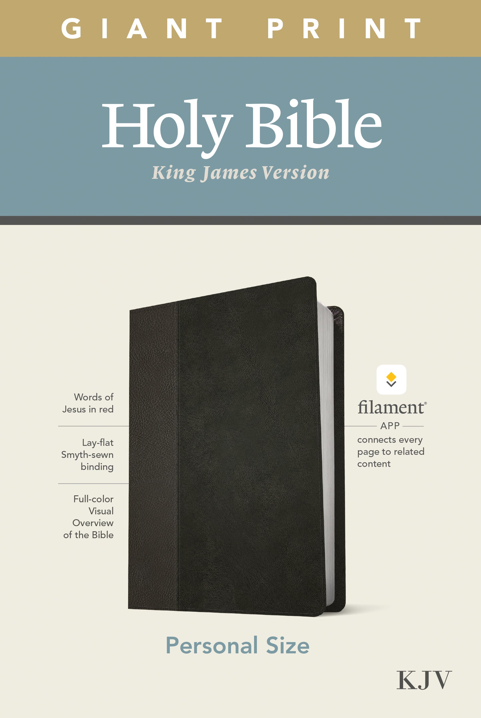 KJV Personal Size Giant Print Bible Filament Enabled Edition Black/Onyx (Red Letter Edition)