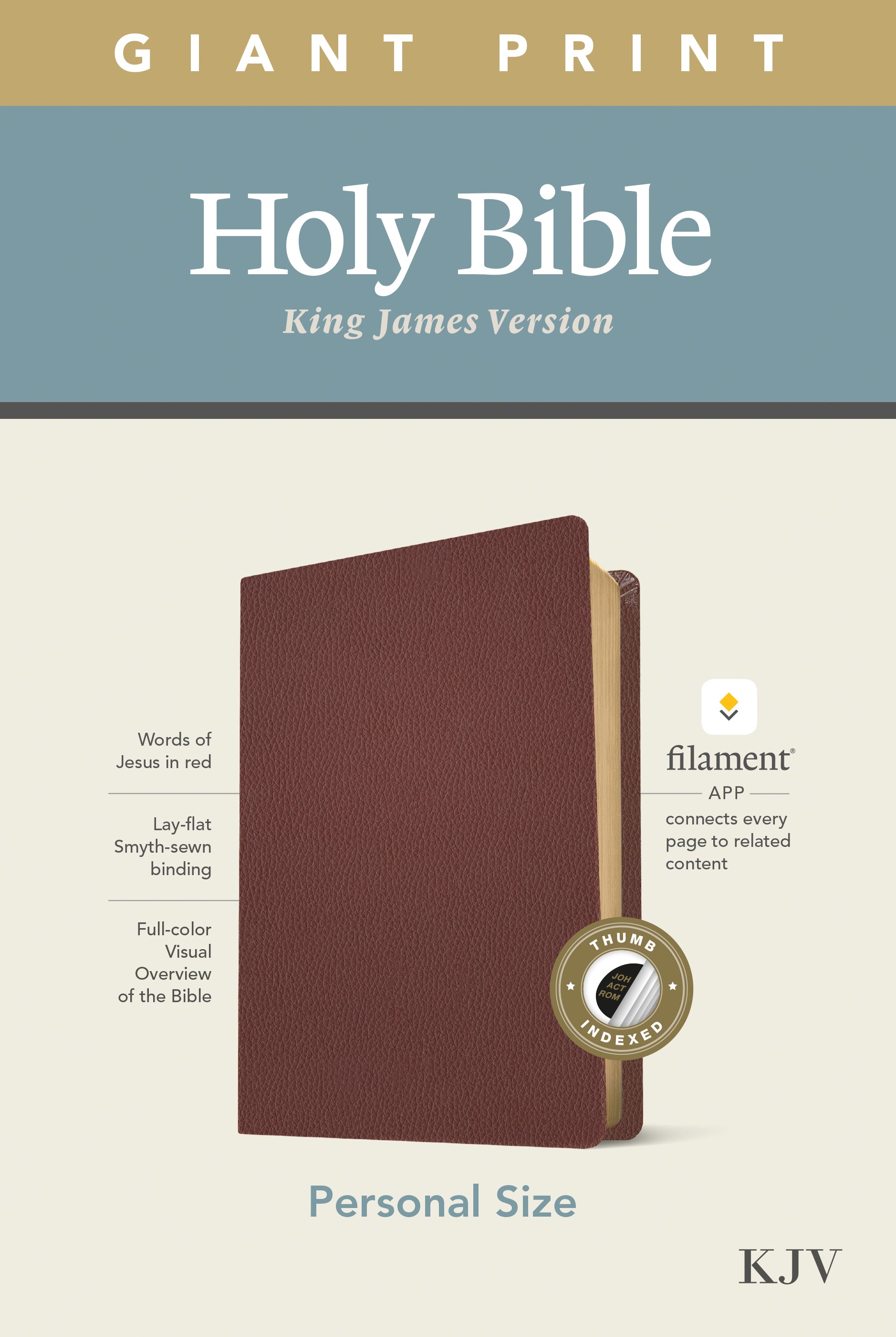 KJV Personal Size Giant Print Bible Filament Enabled Edition Indexed Burgundy (Red Letter Edition)