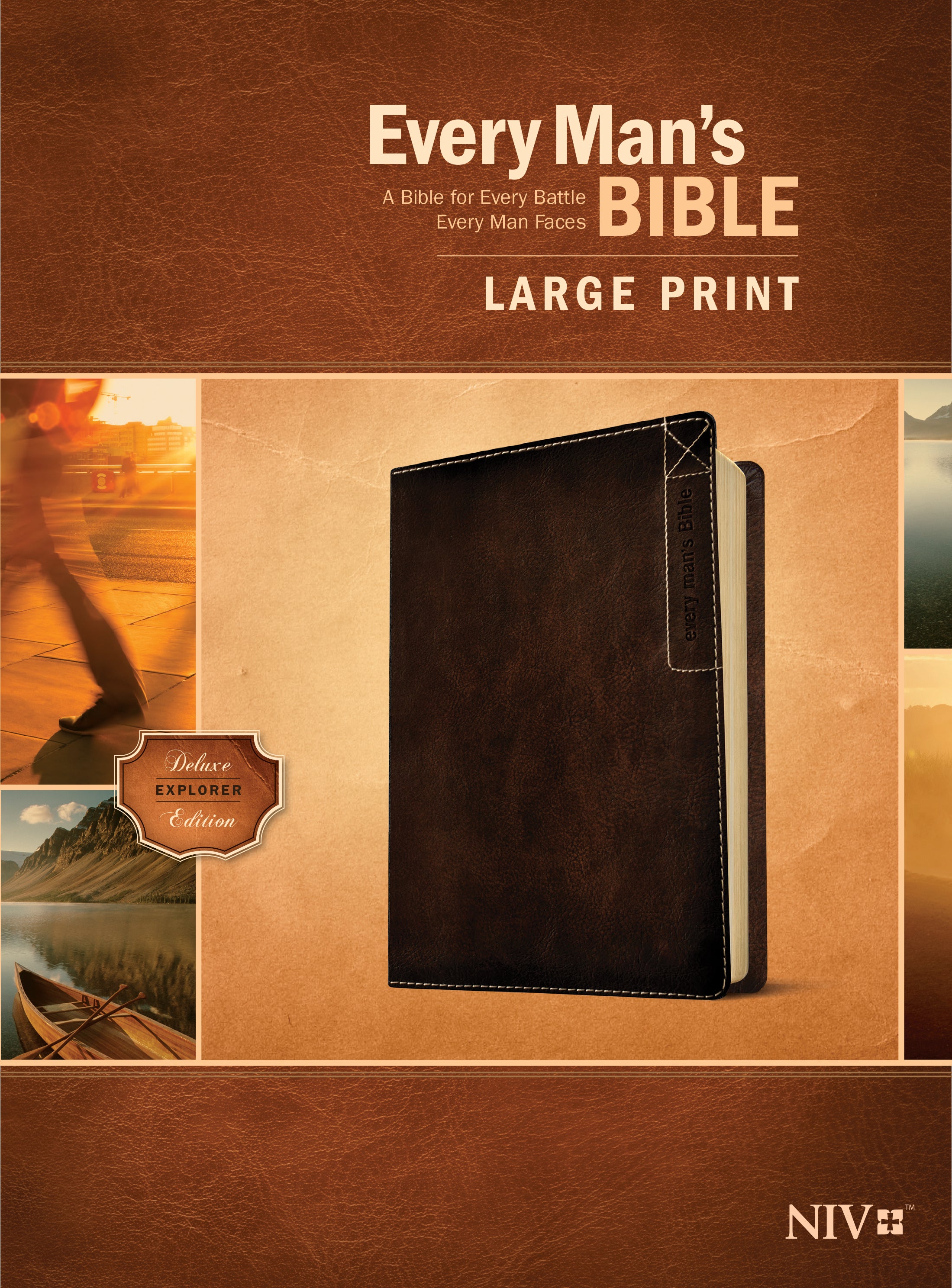 NIV Every Man's Bible Large Print Deluxe Explorer Edition Rustic Brown
