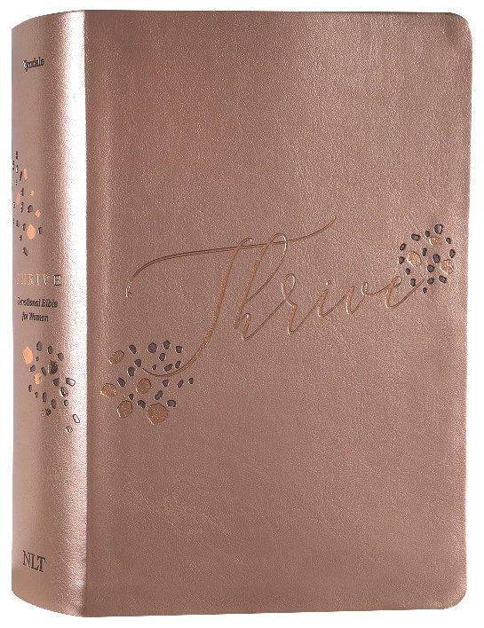 NLT Thrive Devotional Bible For Women Rose Metallic