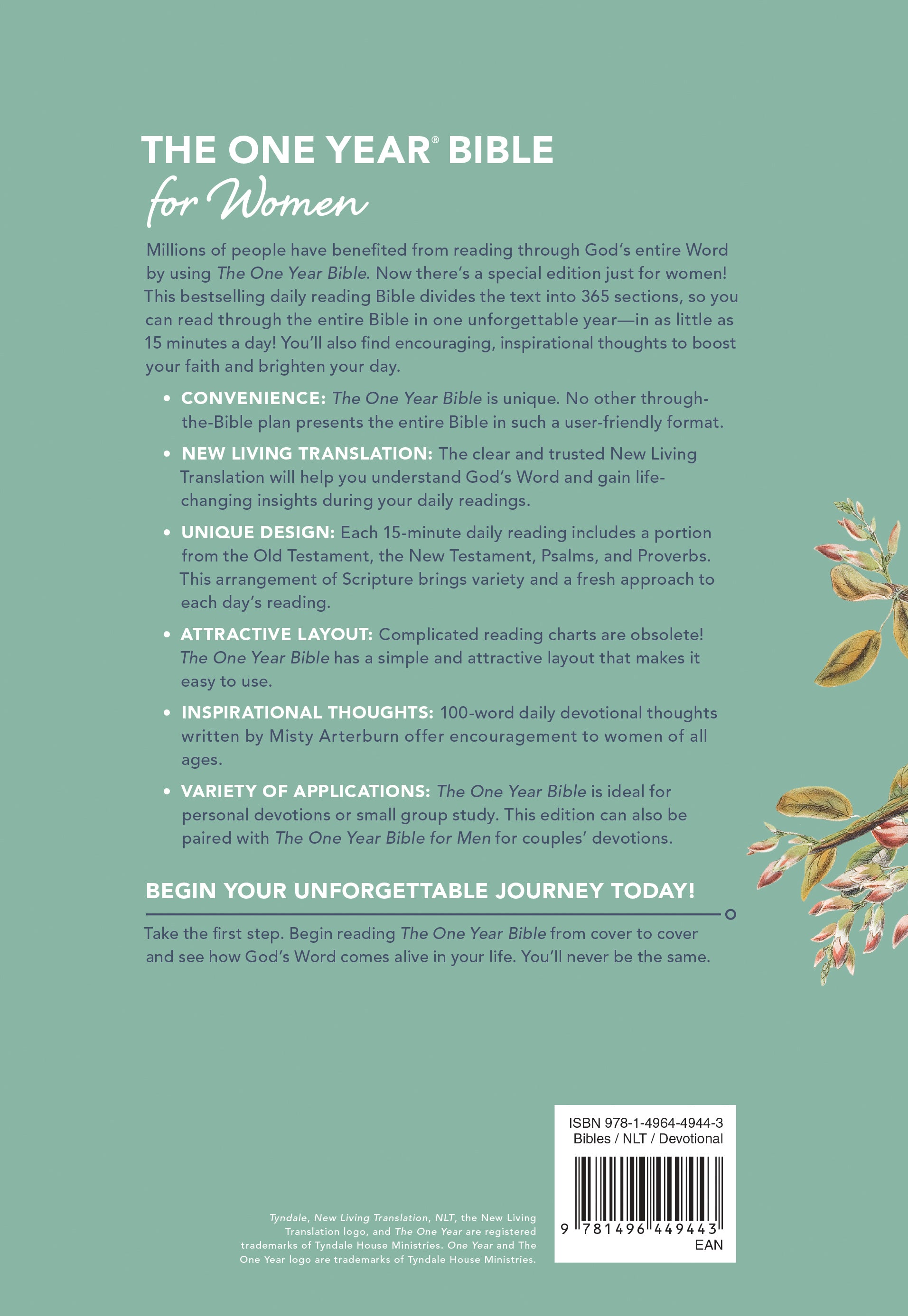 NLT the One Year Bible For Women