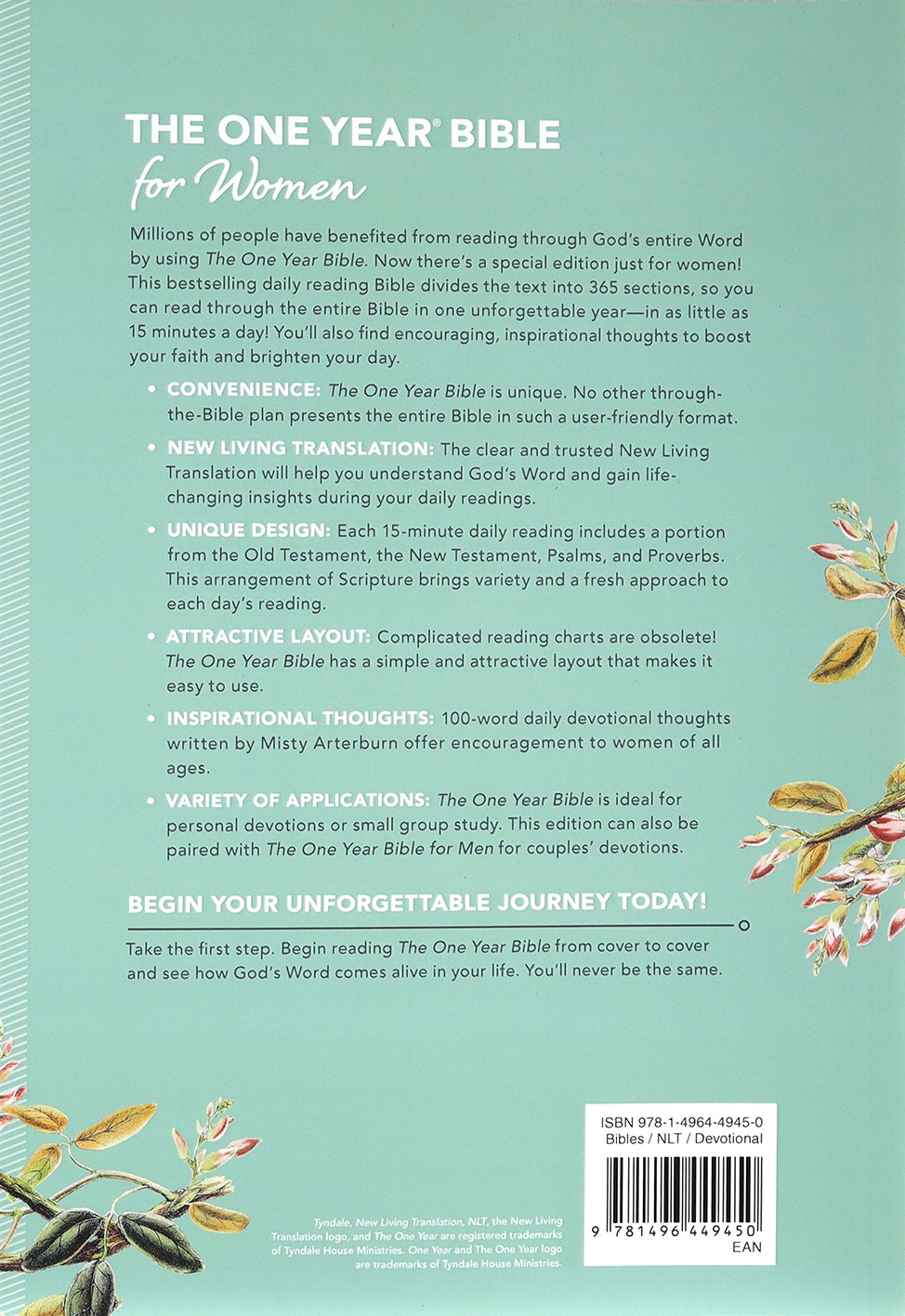 NLT the One Year Bible For Women