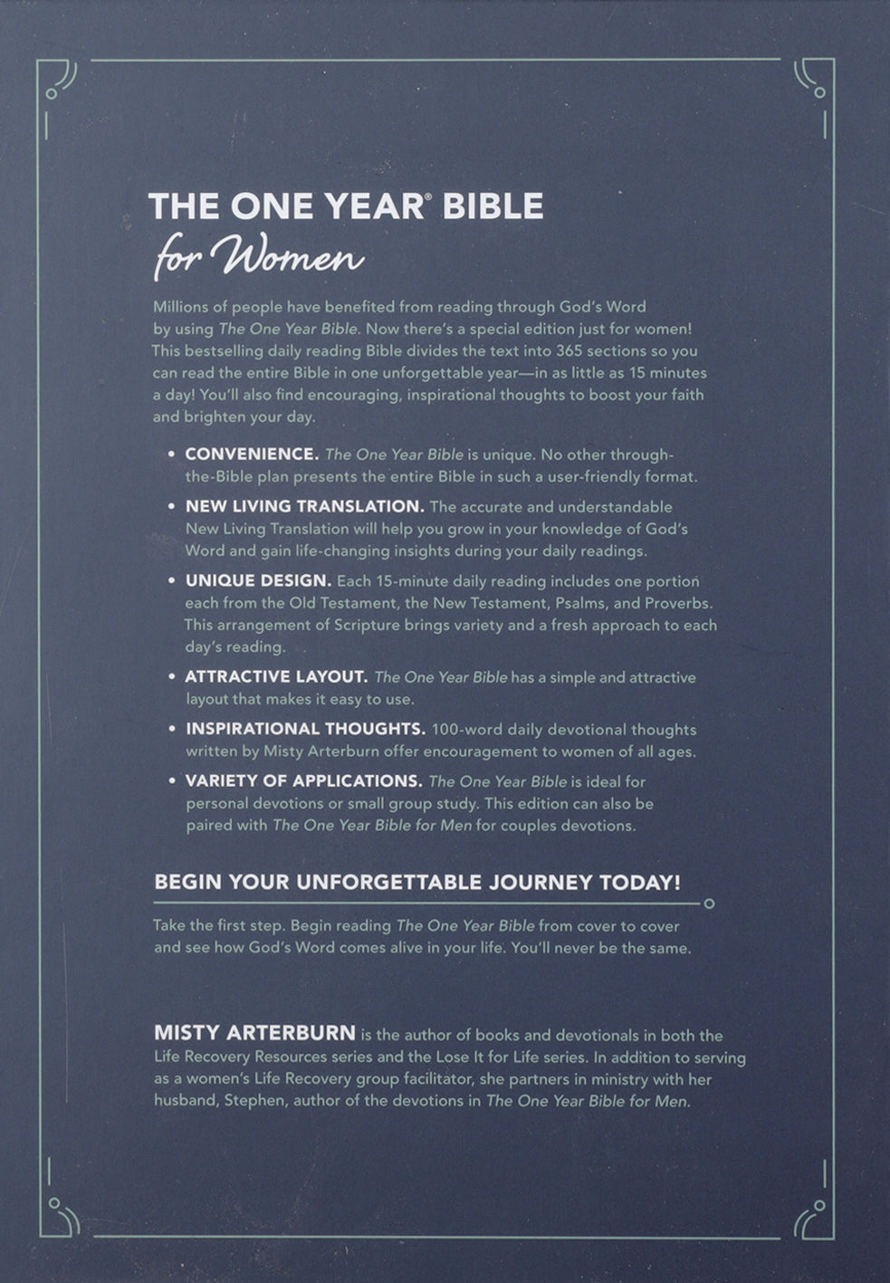 NLT The One Year Bible for Women, Birdsong Teal