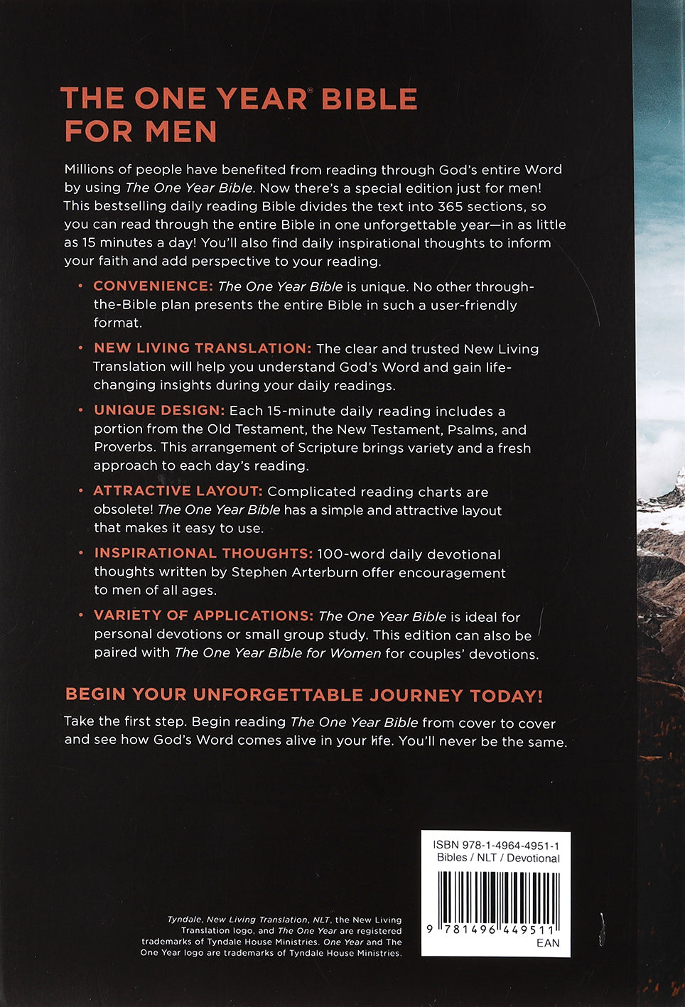 NLT the One Year Bible For Men