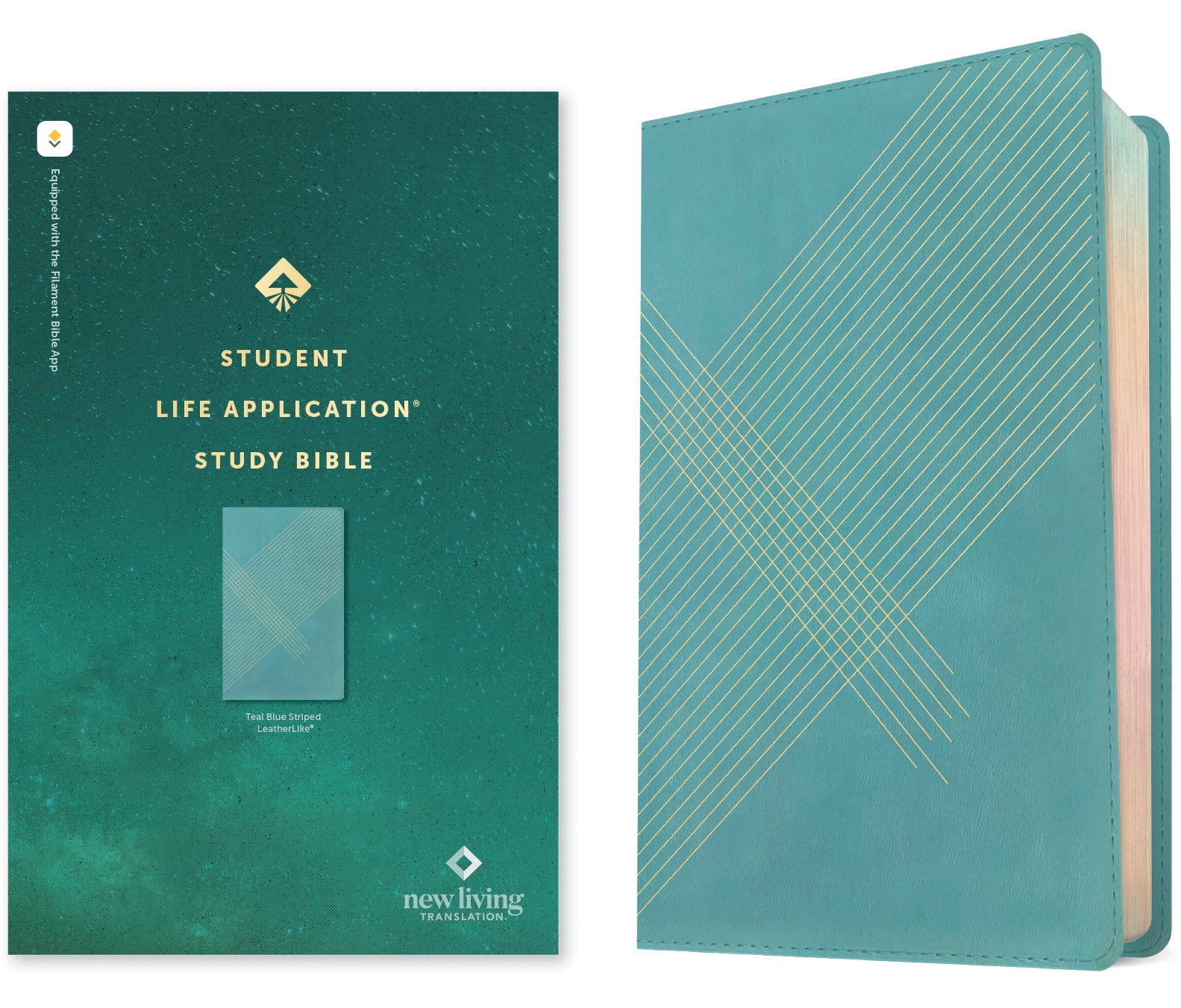 NLT Student Life Application Study Bible Filament Enabled Edition Teal Blue Striped (Red Letter Edition)
