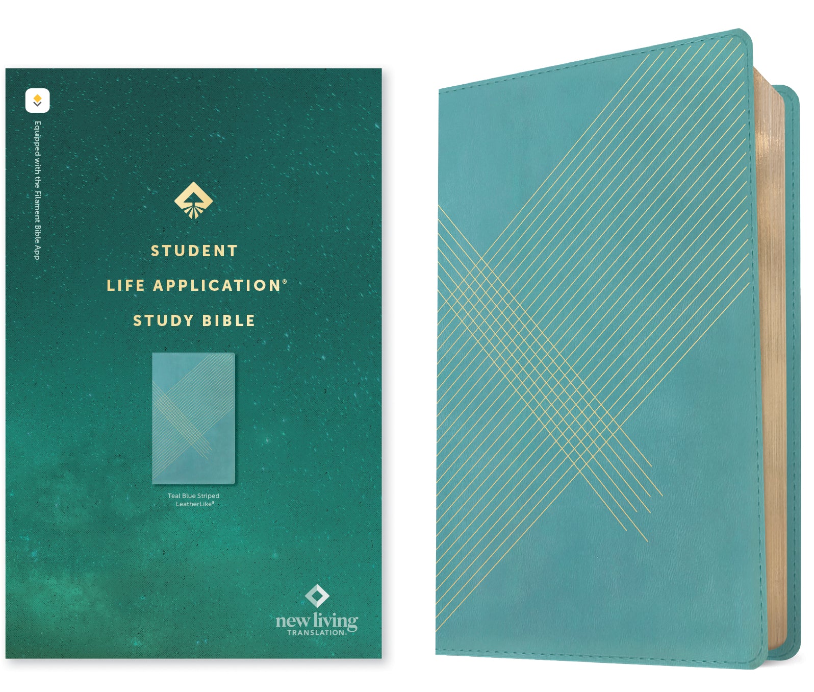 NLT Student Life Application Study Bible Filament Enabled Edition Teal Blue Striped (Red Letter Edition)