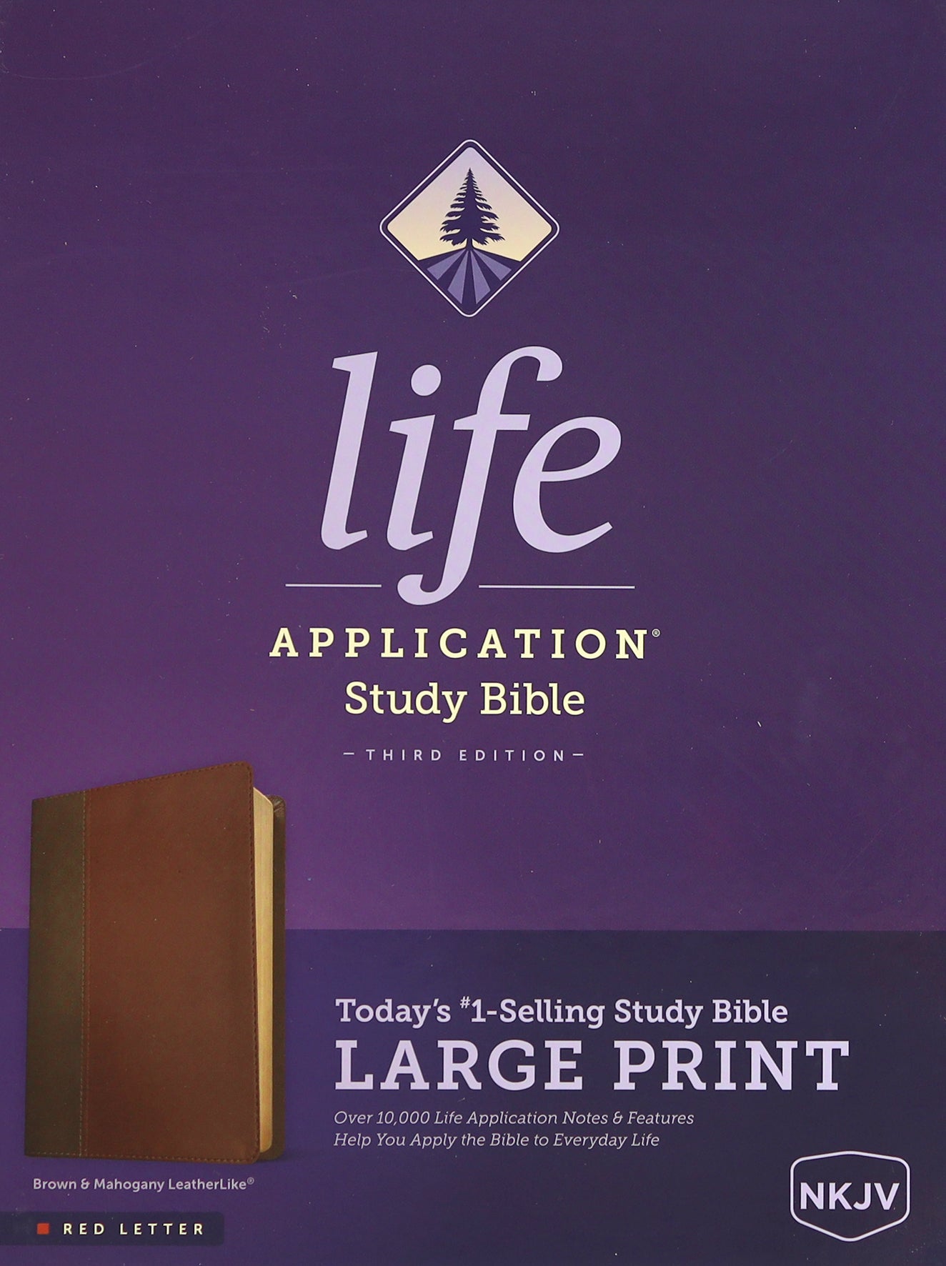 NKJV Life Application Study Bible 3rd Edition Large Print Brown/Mahogany (Red Letter Edition)