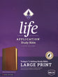NKJV Life Application Study Bible 3rd Edition Large Print Brown/Mahogany Indexed (Red Letter Edition)