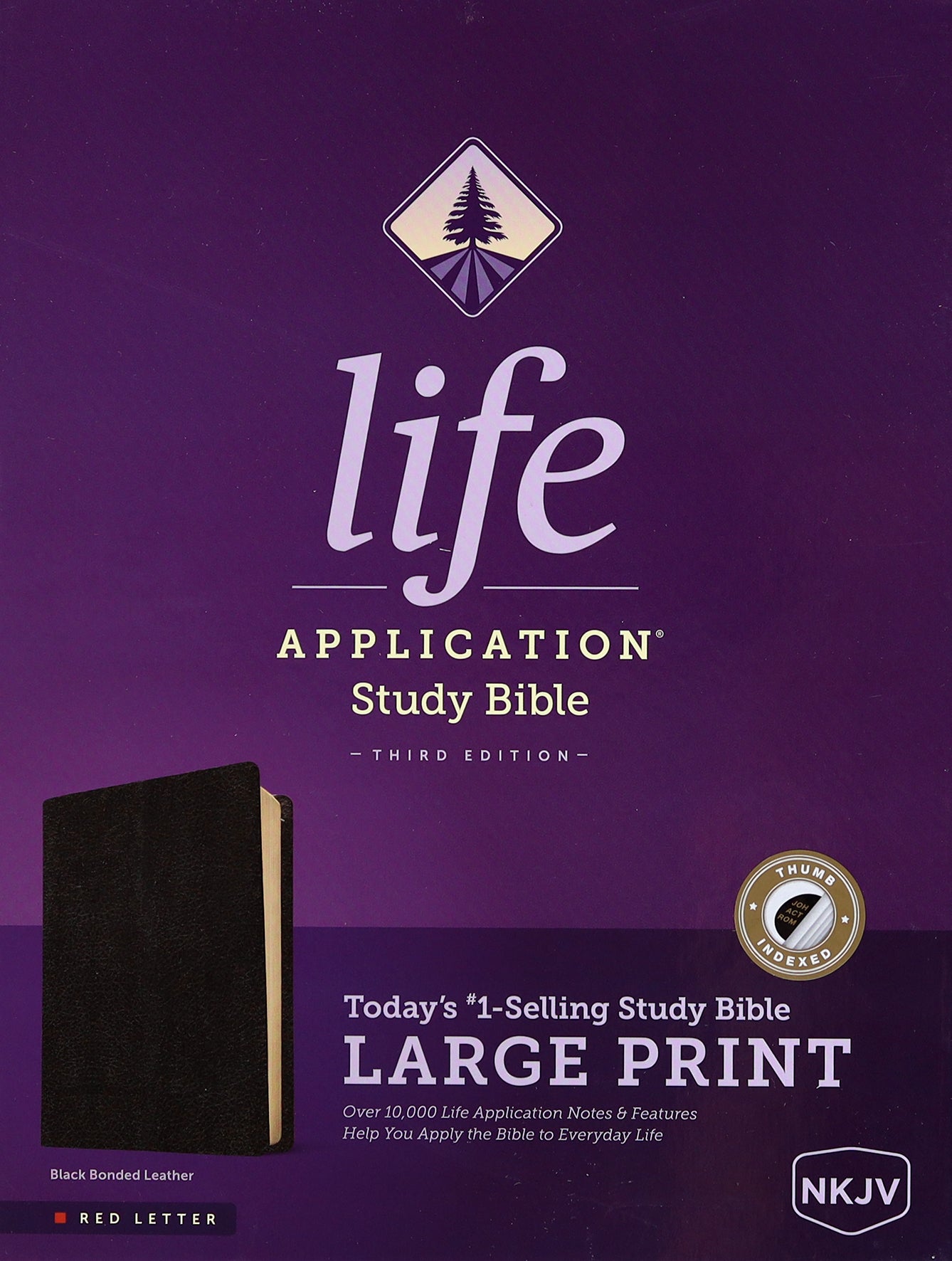 NKJV Life Application Study Bible 3rd Edition Large Print Black Indexed (Red Letter Edition)