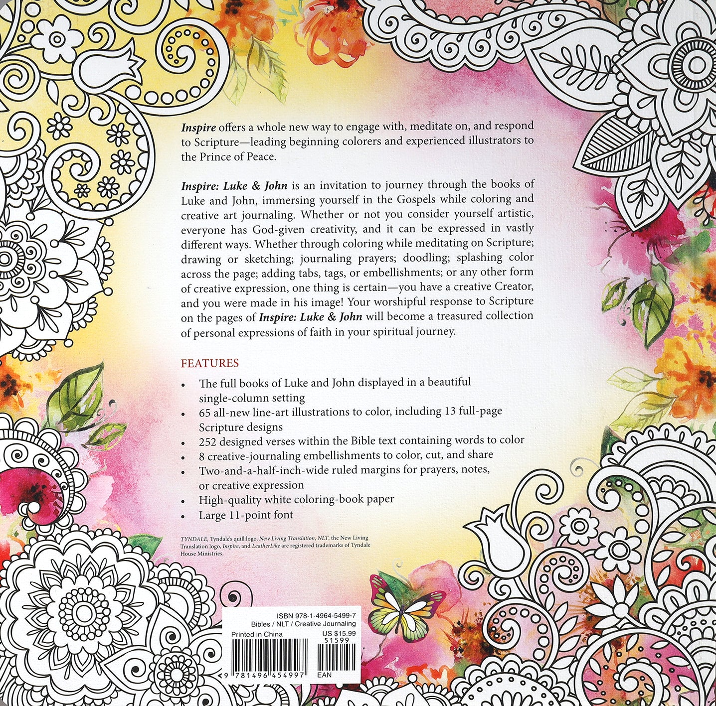NLT Inspire Luke & John Coloring & Creative Journaling