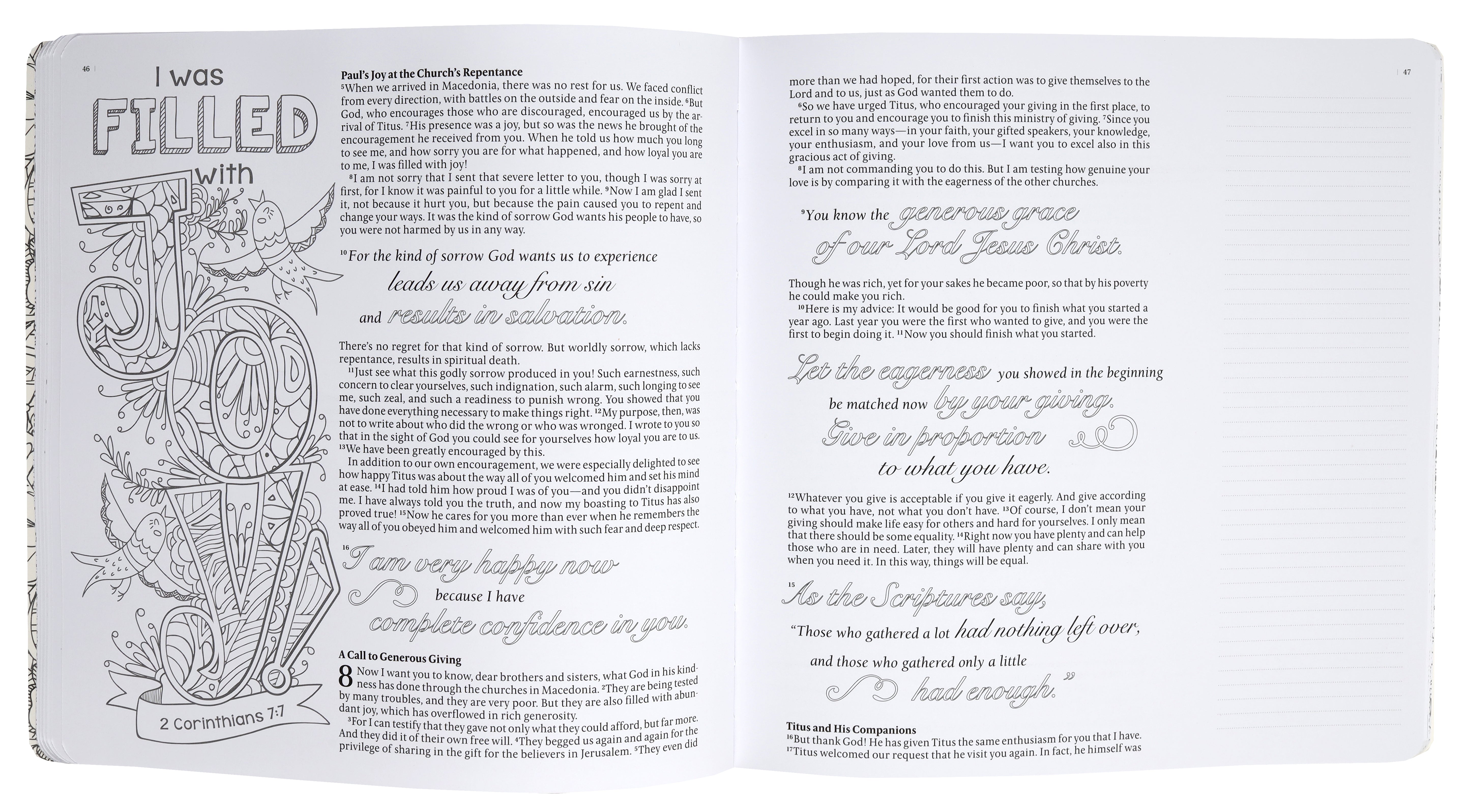 NLT Inspire 1 Corinthians - 2 Thessalonians Coloring and Creative Journaling