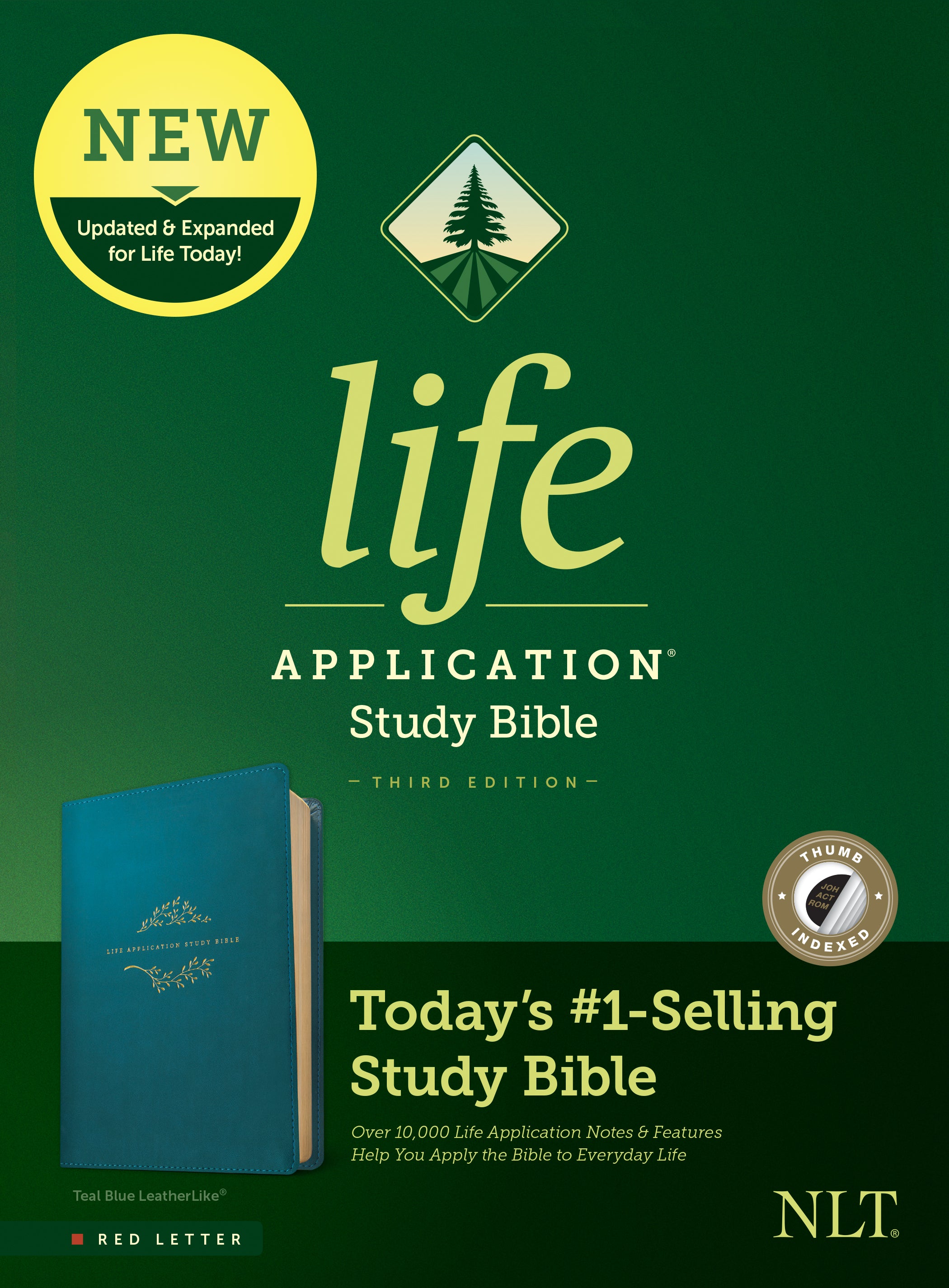 NLT Life Application Study Bible Teal Blue Indexed (Red Letter Edition) (3rd Edition)