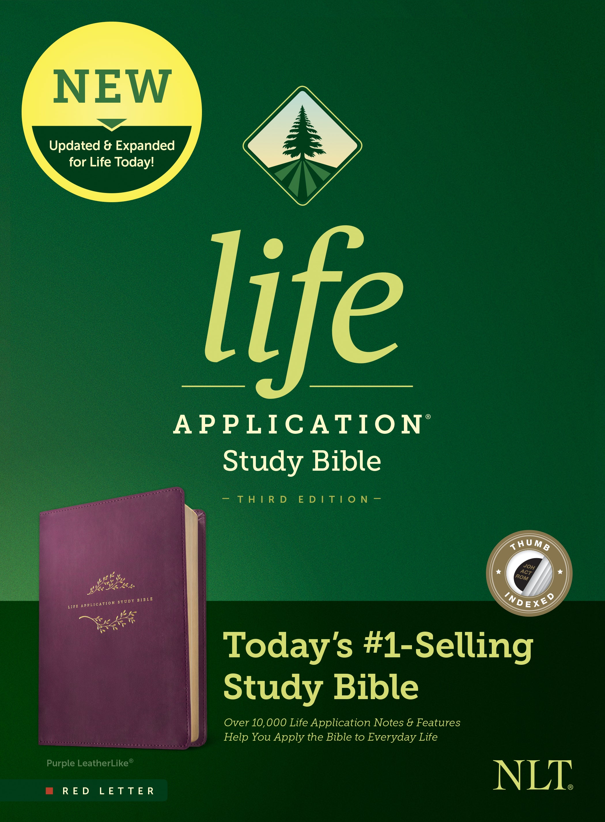 NLT Life Application Study Bible Purple Indexed (Red Letter Edition) (3rd Edition)
