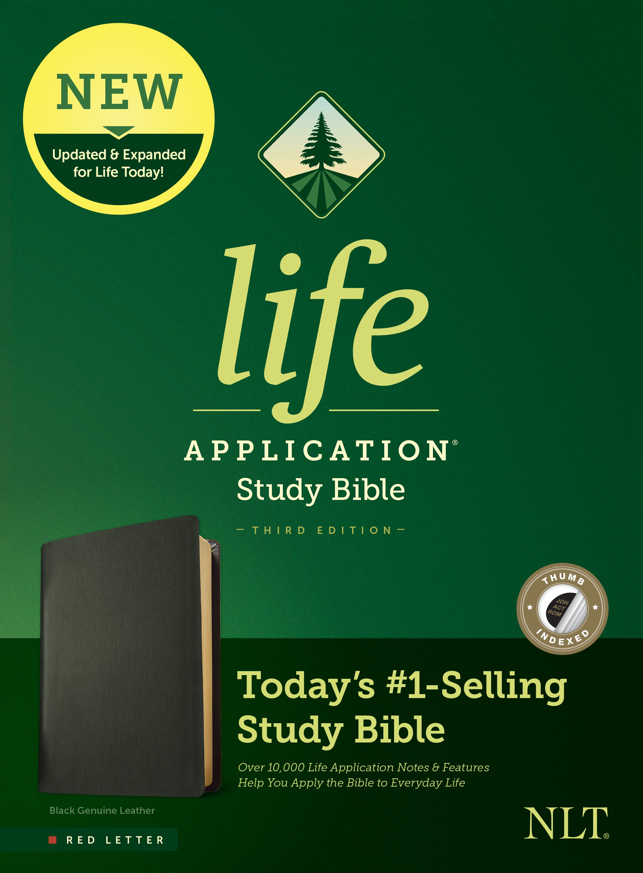 NLT Life Application Study Bible Black Indexed (Red Letter Edition) (3rd Edition)