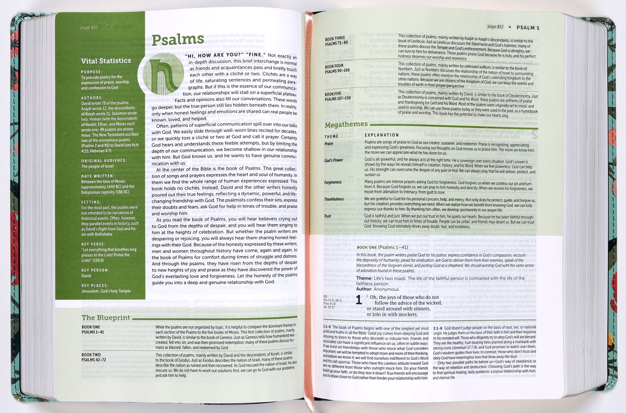 NLT Life Application Study Bible Teal Floral (Red Letter Edition) (3rd Edition)